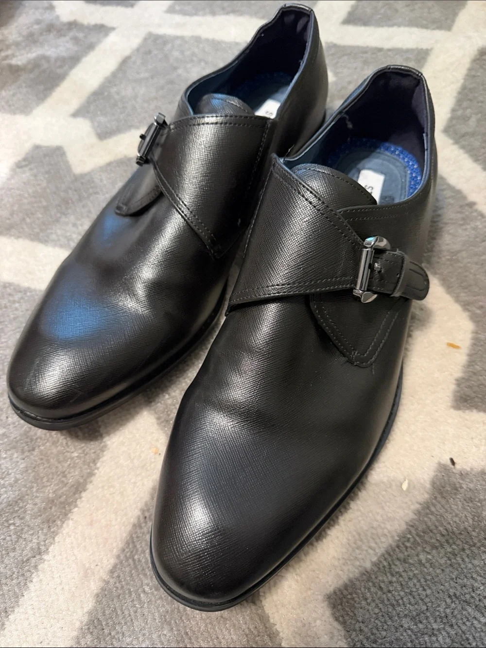 Men’s sz 11 black leather monk strap dress shoes